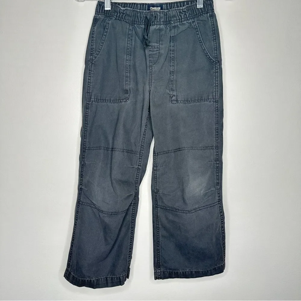 OshKosh B'gosh Boys Kids Gray 100%‎ cotton drawstring Pants